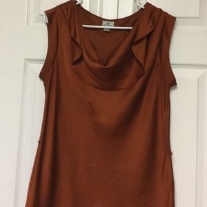 Worhthington, Size L , 100% Polyester Bronze Top
